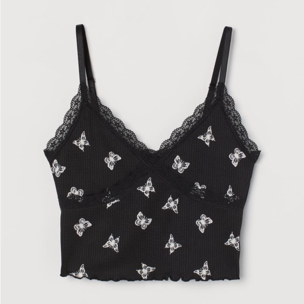 Butterfly Lace Cami Crop Top